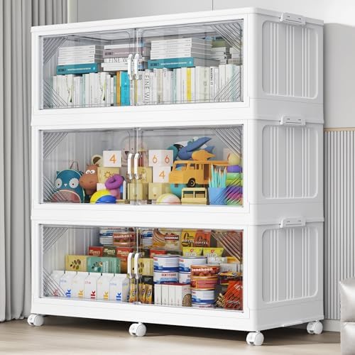 BROVIEW V60 660QT Plastic Stackable Storage Bins with Lid, 3Pack White by BROVIEW-EnjoytheArtofLife