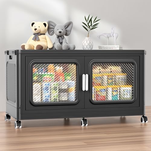 BROVIEW 220 Qt Extra Large Stackable Storage Bin with Lid, 1 Pack Black by BROVIEW-EnjoytheArtofLife
