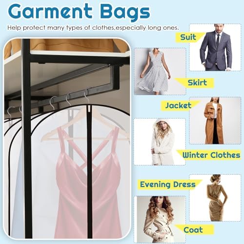 Amylove 20 Pcs 40/60/72" Suit Garment Bags for Closet Storage and Travel - Image 4