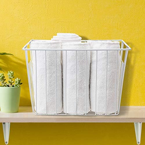 Freezer Basket Organizer, Refrigerator Metal Wire Storage Divider, Household Container Bins with Handles for Kitchen, Pantry, Cabinet, Closets - Pearl White (6, 11in x 10in x 5.5in) - Image 6