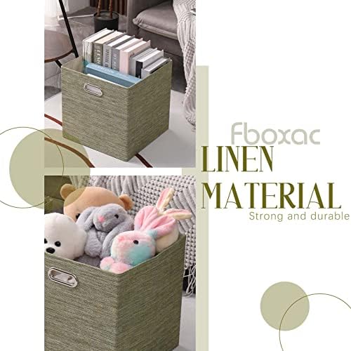 13x13x13 Inch Foldable Cube Storage Bins with Metal Handles, 4 Pack - Image 5