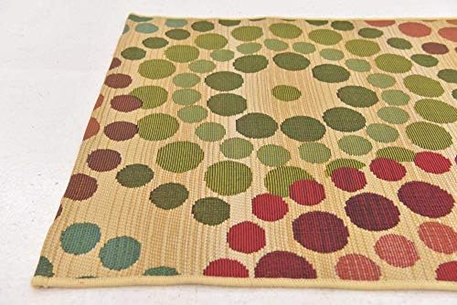 Unique Loom Outdoor Modern Collection Area Rug - Spark (2' 2" x 3' 1" Rectangle, Beige/ Burgundy) - Image 6