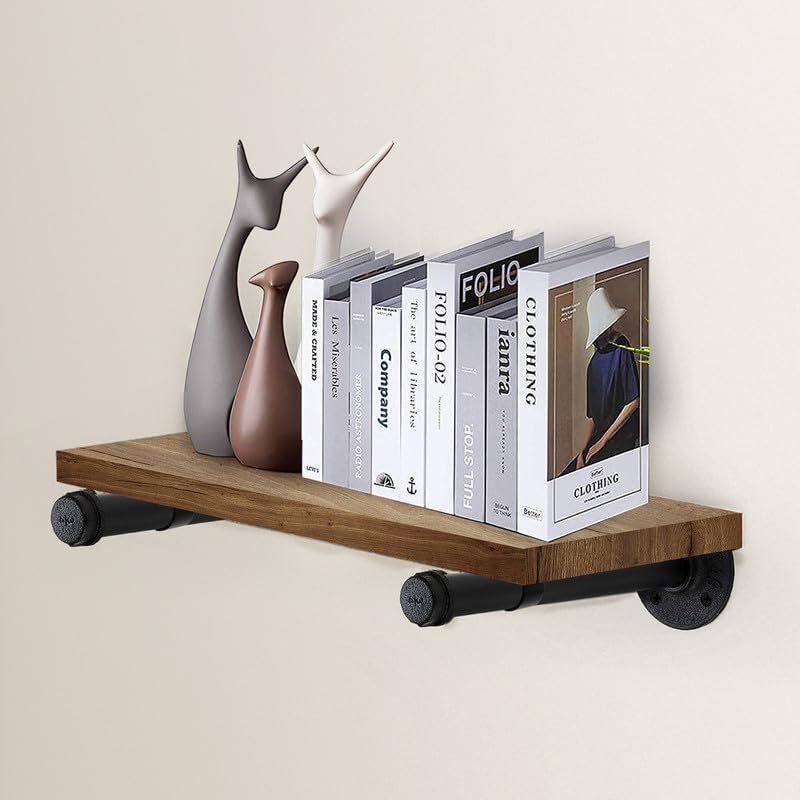 10 Inch Black Industrial Pipe Floating Clothing Rack Wall Mounted, 4 Pack - Image 4