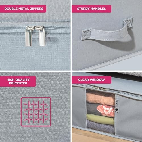 Cedar Clothes Storage Bag Organizer, Protects From Moths, Set of 2, Grey - Image 3