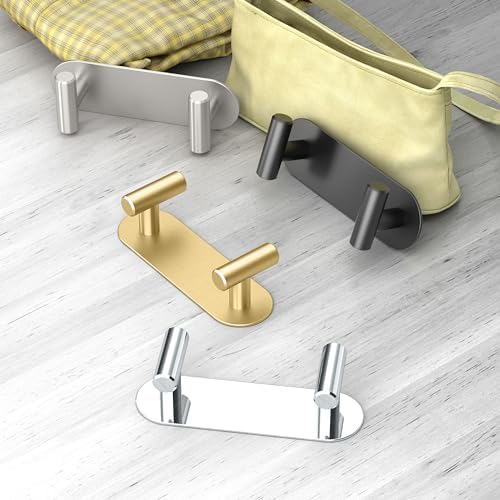 Gatco 1291B Latitude II 2 Hook Double Robe Hook, Wall Mounted Hook for Bathroom Towels & Robes, 6.5 Inch W, Brushed Brass, Premium Brass - Image 3