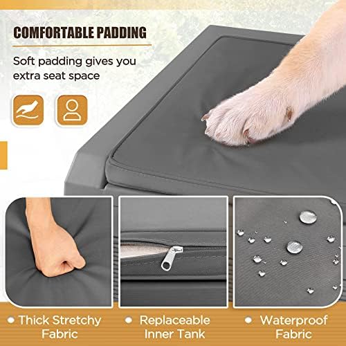 Devoko 100 Gallon Resin Waterproof Outdoor Storage Box with Cushion - Image 3