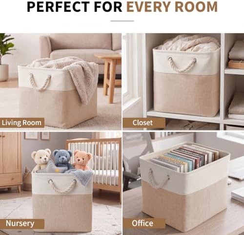 13×15×13 Inch Foldable Fabric Storage Basket with Handles - Image 6