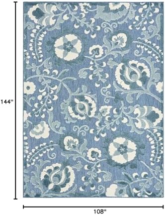 Nourison Home Aloha Blue 9' x 12' Area Rug - Easy Clean, Non Shedding, Bed Room, Living Room, Dining Room, Kitchen (9' x 12') - Image 2