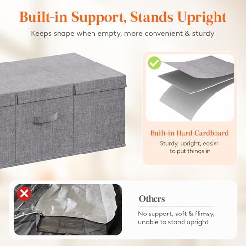 Lifewit 100L Under Bed Storage Containers, 11.8 Inch Tall Underbed Clothes Storage Organizer Bin with Sturdy Sidewalls, Bottom, 3 Lids, Deep Storage Drawer for Clothes, Shoes, Blankets, Pillows 2 Pack - Image 4