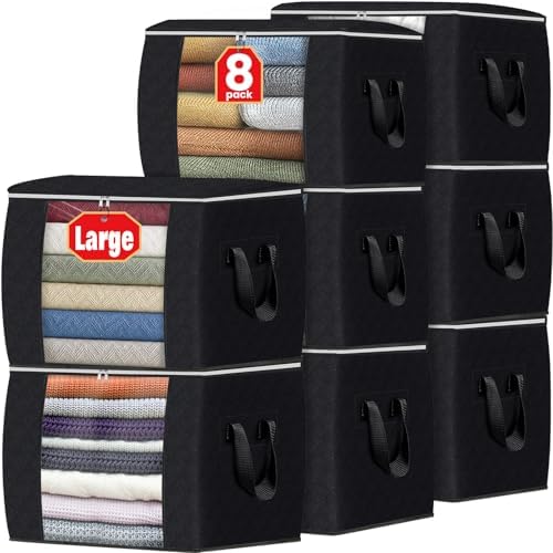 Fab totes 90L Clothes Storage, Foldable Thick Fabric Blanket Storage Bags by Fabtotes