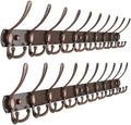 Dseap Coat Rack Wall Mount - 38” Long 10-Tri-Hooks Heavy Duty Coat Hanger Rail Wall Hooks for Hanging Coats Hats Clothing Clothes Purse Mudroom Entryway, Antique Copper, Pack of 2 by Dseap