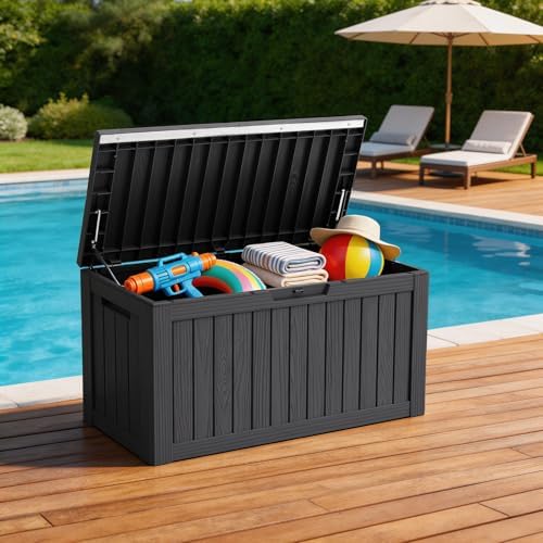 Outdoor Deck Storage Box, 90 Gallon Deck Box,Lockable Patio Storage Bench - Image 5