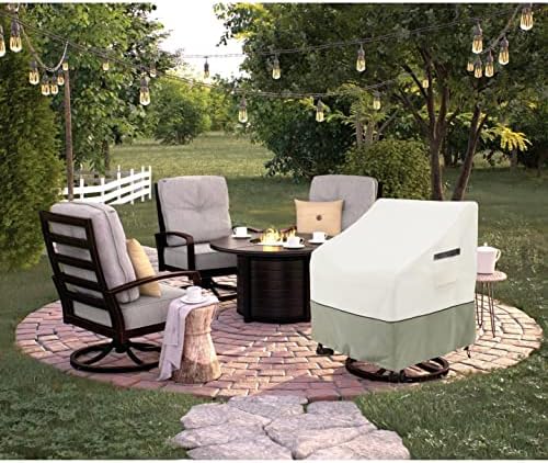 Outdoor Swivel Lounge Chair Cover 2 Pack,(35 W x 37 D x 38.5 H inches)100% Waterproof Heavy Duty Outdoor Chair Covers,Patio Furniture Cover for Swivel Patio Chair,Beige - Image 6