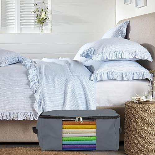 Covers & All Storage Bags, 90 litres Large size Space Saver bags Heavy Duty Storage Organizer Multipurpose, 12 Oz Waterproof UV-Resistant & Tear-Proof (Pack of 5, Grey) - Image 6