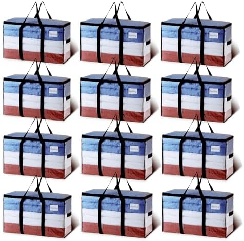 TAILI 12 Pack Clear Extra Large Moving Bags,Storage Bag with Visible Window by TAILI