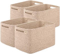 OIAHOMY 4 Pack Storage Baskets for Organizing 20L Cube Storage Bins Brown by MasterofSpaceOptimization