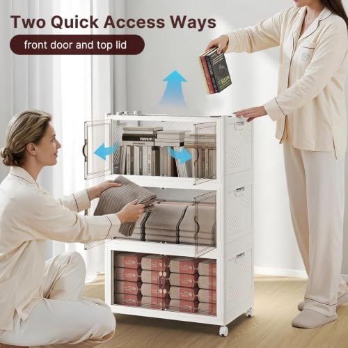 UAMFURI Stackable Storage Bins with Lids, 550QT Lockable Storage Cabinet - Image 3