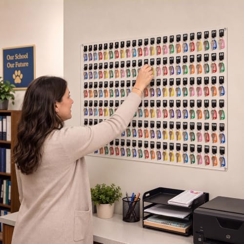 Beeveer Acrylic Key Holder Board with 150 Hooks, Wall Mount Organizer,Clear - Image 5