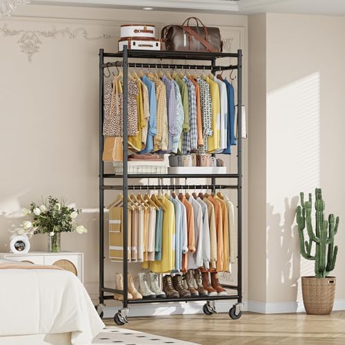 Simple Trending Clothes Rack, Clothing Rack, Portable Closet, Black - Image 2