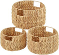 Vagusicc Wicker Storage Basket, Hand-Woven Water Hyacinth Large Round Woven Basket With Handles, Wicker Baskets for Organizing/Storage, 3-Pack by Vagusicc