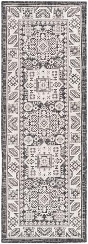 Rugs.com - Outdoor Aztec Rug – 6 Ft Runner Charcoal Gray Easy-Clean Indoor/Outdoor Rug – Perfect for Patios, Decks, and Porches - Image 3