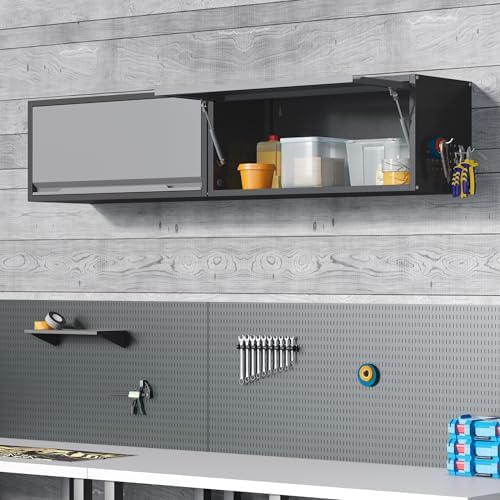 Coolsun Metal Wall Cabinet, 12.6" H Garage Wall Cabinet with Up-Flip Door - Image 2