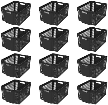 Stackable Woven Basket, Pantry Storage Bins, 12 Pack Baskets Set - Image 7