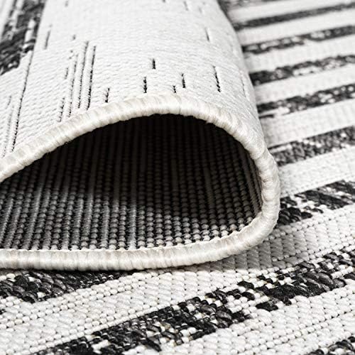 JONATHAN Y Stripe Geometric Indoor Outdoor Runner Rug 2X10 Ivory/Black, Zolak Berber for Backyard, Patio, Porch, Easy-Cleaning, High Traffic, Pet-Friendly, Non-Shedding (SMB124D-210) - Image 4