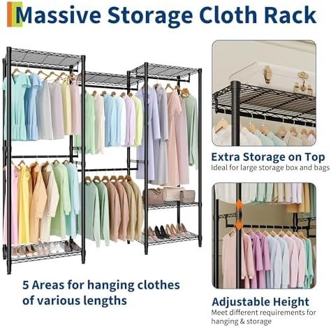 Garvee Portable Clothes Rack Heavy Duty Garment Rack - Image 6