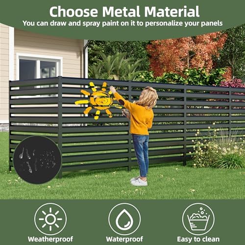 42" H x 38" W (3 Panels) Air Conditioner Fence Panels, Outdoor Freestanding Privacy Screens, Pool Equipment Enclosure, No Dig Trash Can Screens Fence Kit for Outside Backyard Patio Black - Image 6