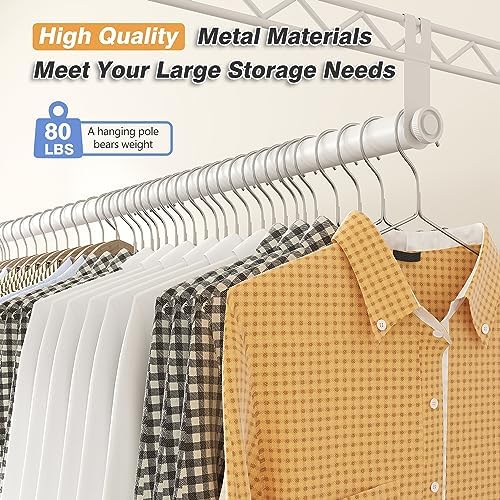 Raybee Clothes Rack, Freestanding Closet Storage System, 4 Rods 7 shelves - Image 4
