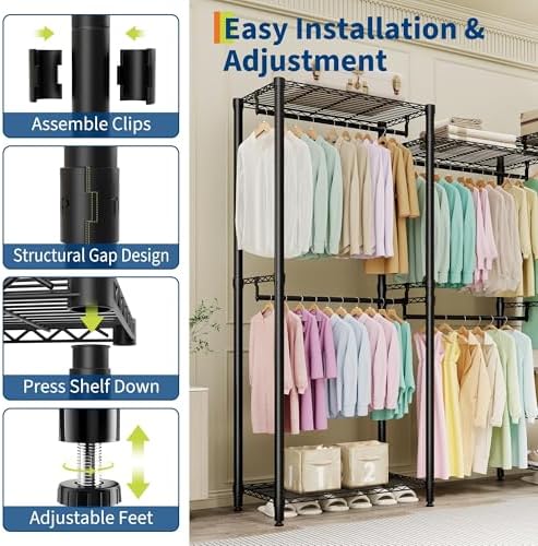 Garvee Portable Clothes Rack Heavy Duty Garment Rack - Image 3