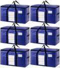 TAILI 6 Pack Dark Blue XXL Moving Bags,Storage Bags with Visible Window by TAILI