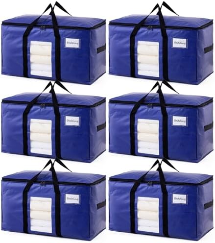 TAILI 6 Pack Dark Blue XXL Moving Bags,Storage Bags with Visible Window by TAILI