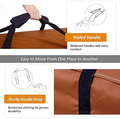NettyPro Outdoor Patio Cushion Storage Bags Water-Resistant Large Storage Bag with Zipper and Handle for Patio Furniture Cushion Christmas Tree 7.5 Ft, 50 x 15 x 25 Inch, Brown - Image 4