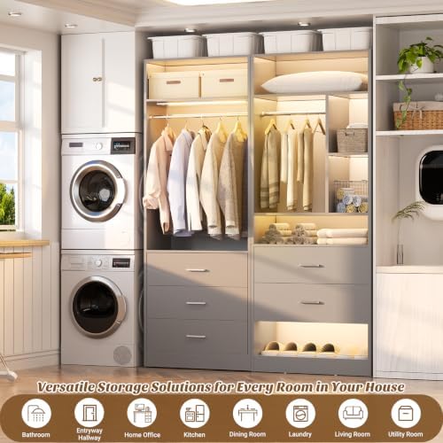 Besiost Closet Systems with 5 Drawers & 3CCT Sensor Light - Image 5