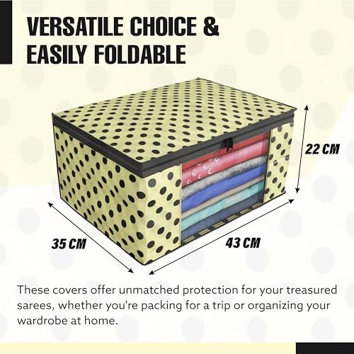 Kuber Industries Garment Cover|Cloth Protector|Cloth Storage Bag|Travel Luggage Bag|Pack Of 8|Cream & White - Image 3