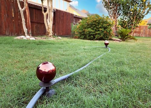 Lulu Decor, Garden Red Gazing Ball Hose Guide, Set of 2. Strong and Decorative Hose Guide that Protects Your Plants and Provides Elegance to Your Garden - Image 4