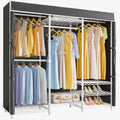VIPEK V5C Medium Covered Clothes Rack Heavy Duty Portable Closet Wardrobe, Freestanding White Clothing Rack with Black Upgraded Polyester Cover, Adjustable Custom, 56.7" Lx15.7 Wx76.4 H by VIPEK