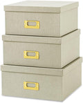 Soul & Lane - Light Gray Decorative Storage Boxes with Lids, Set of 3 by SoulLane