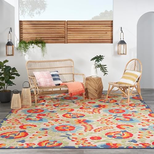 Nourison Home Aloha Multicolor 10' x 14' Area Rug - Easy Clean, Non Shedding, Bed Room, Living Room, Dining Room, Kitchen (10' x 14') - Image 6