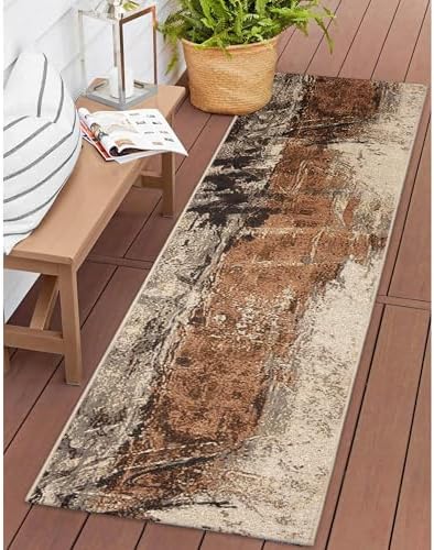 Liora Manne Marina Indoor/Outdoor Power Loomed Synthetic Blend Low Profile Area Rug - Contemporary Graphic Casual Southwestern Colorful (Moderne Bronze) (1'11" x 7'6") - Image 4