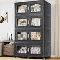 BROVIEW 880 Qt Extra Large Stackable Storage Bin with Lids, 4 Pack Black by BROVIEW-EnjoytheArtofLife