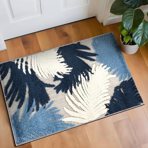 Rugshop Lucca Indoor/Outdoor Contemporary Floral Area Rug Navy 2'7" x 4' by Rugshop