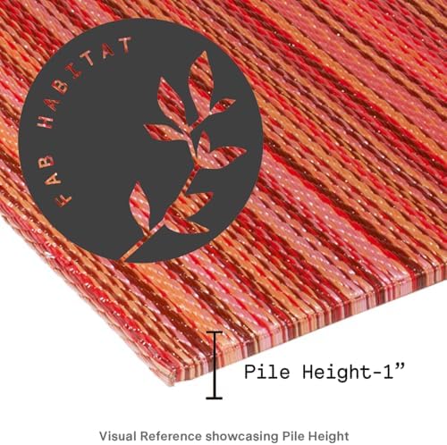 Fab Habitat Striped Non Slip Doormat - Durable, Thin - Recycled Plastic - Entryway, Front Door, Porch, Patio - Cancun Sunset (24" x 36" Non-Slip) - Image 6