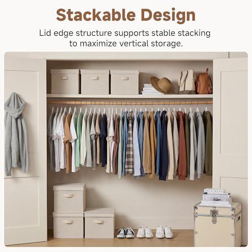 StorageWorks Fabric Storage Bins with Lids, Closet Storage Bins - Image 3