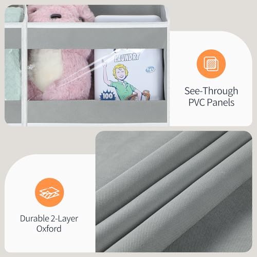 Yecaye 5-Tier Over The Door Organizer Dual-Column, 80lbs Load Over the Door Storage of 10 Compartments, Heavy Duty Door Organizer Hanging for Bedroom Closet Nursery Bathroom Pantry, Gray, 2 Pack - Image 5