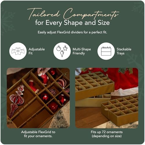 Covermates Adjustable Ornament Storage Box, 19.25" W x 13" D x 12.5" H - Image 5