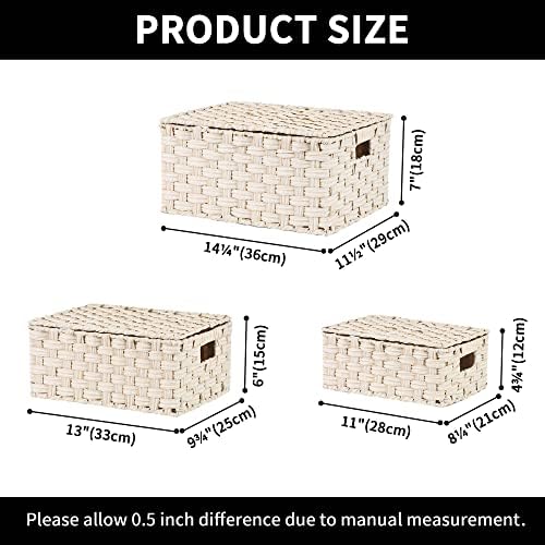 GRANNY SAYS Wicker Baskets with Lids, Woven Storage Basket with Lid - Image 6