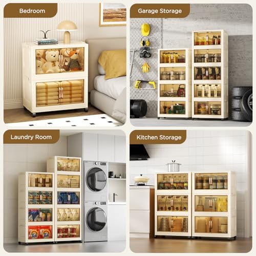 102QT 4-Tier Storage Bins with Lids for Home, Closet, Dorm - Image 5